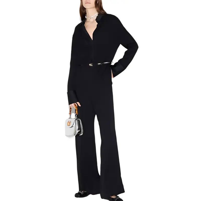GUCCI Drop Shoulder Belted Waist Jumpsuit-3