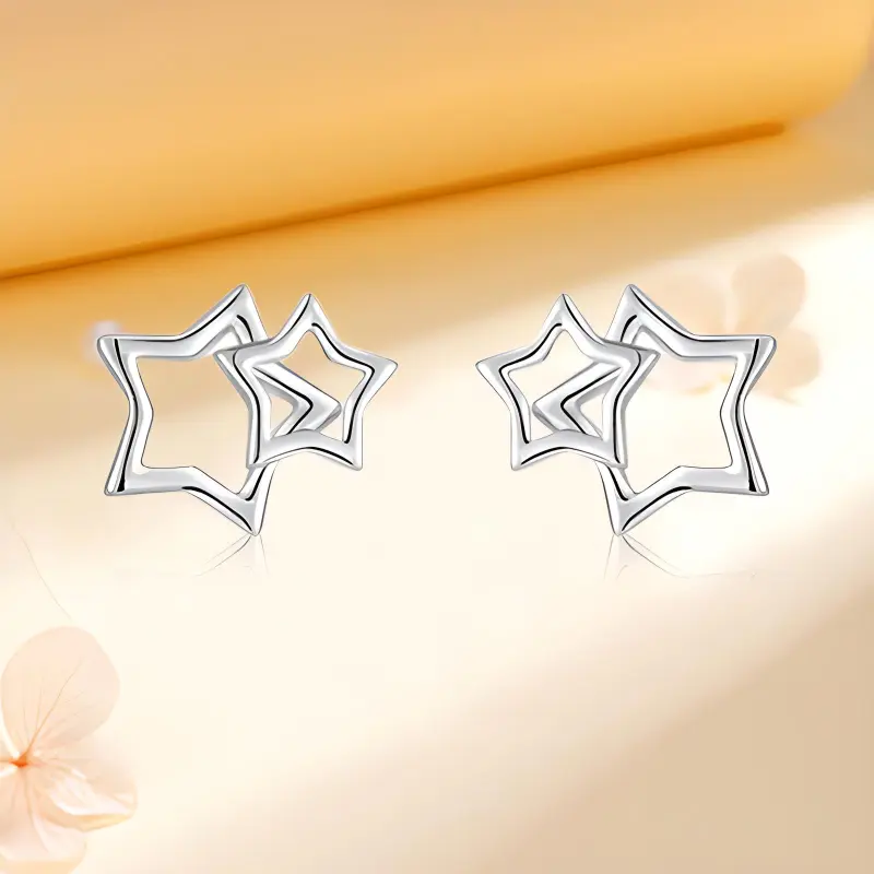 Kim Ka Fook S 999 Fine Silver Stud Earrings Women's-2