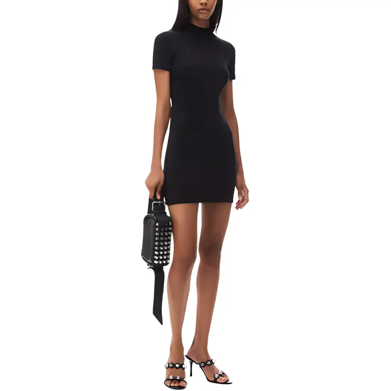 Alexander Wang Embellished Hotfix Mini Dress-1