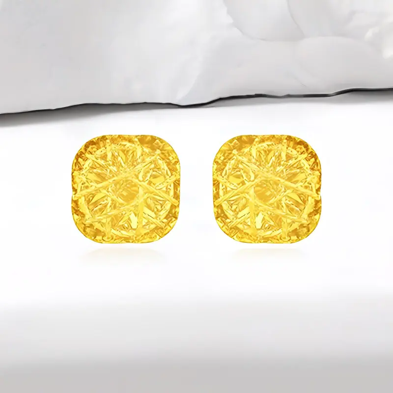 Bailijin 18K Gold Stud Earrings Unisex-2