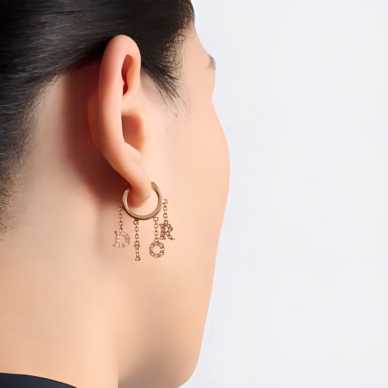 DIOR Metal Earrings Women's Rose Gold-3