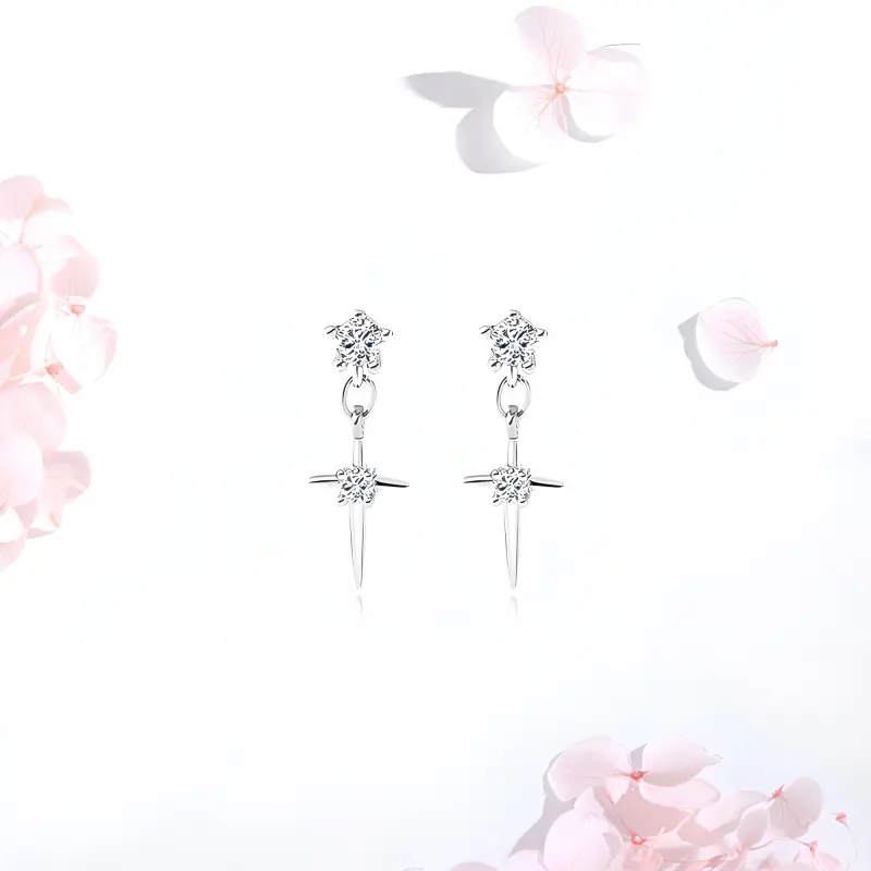 SHK Alloy Zircon Earrings Women's-2