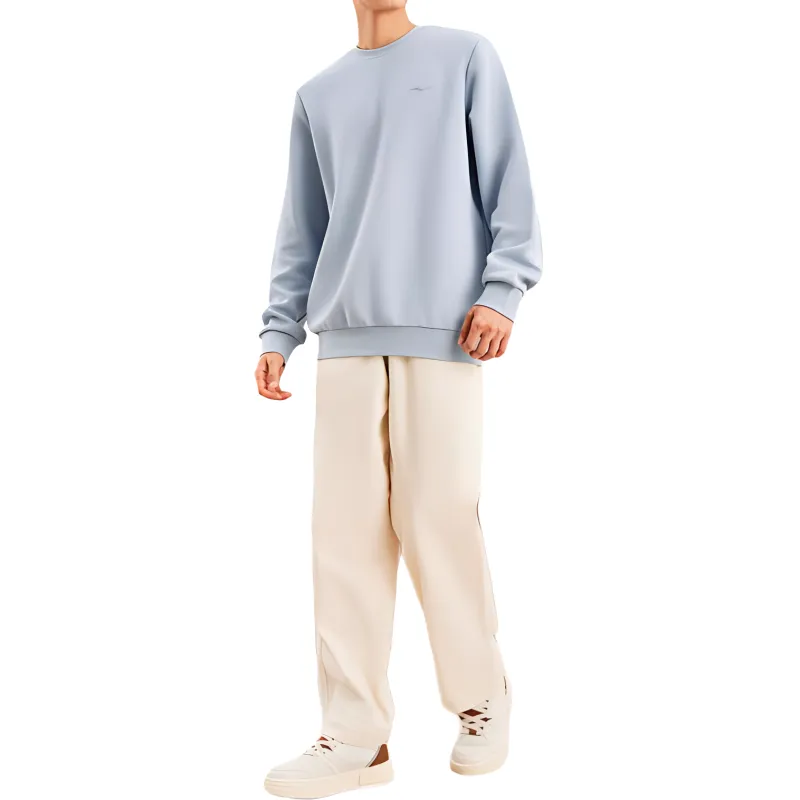 Erke Comprehensive Training Collection Sports Lifestyle Collection Sweatshirt Men's Plume Gray Blue-1