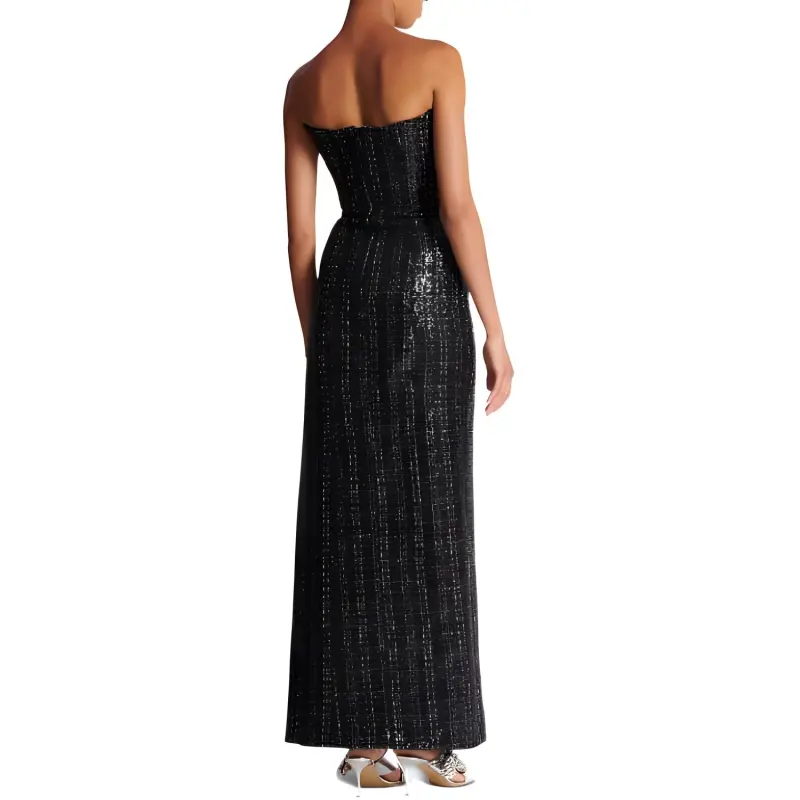 BALMAIN Sequinned Metallic Tweed Gown-2