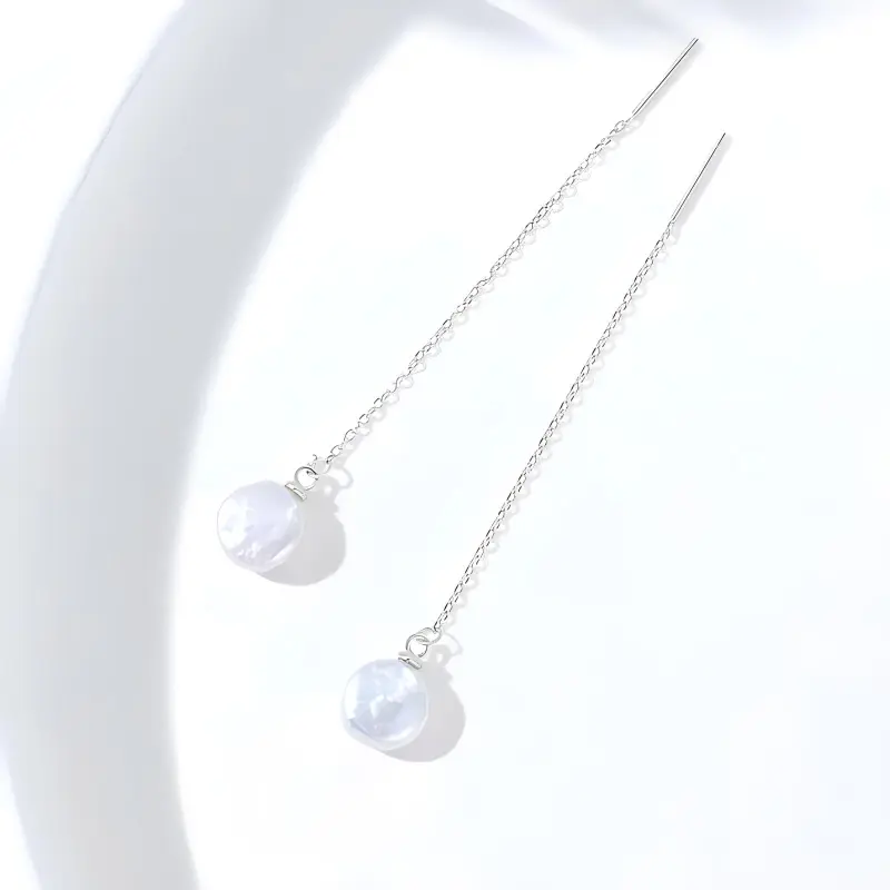 HONGQIAO S925 Silver Drop Earrings Women's-3