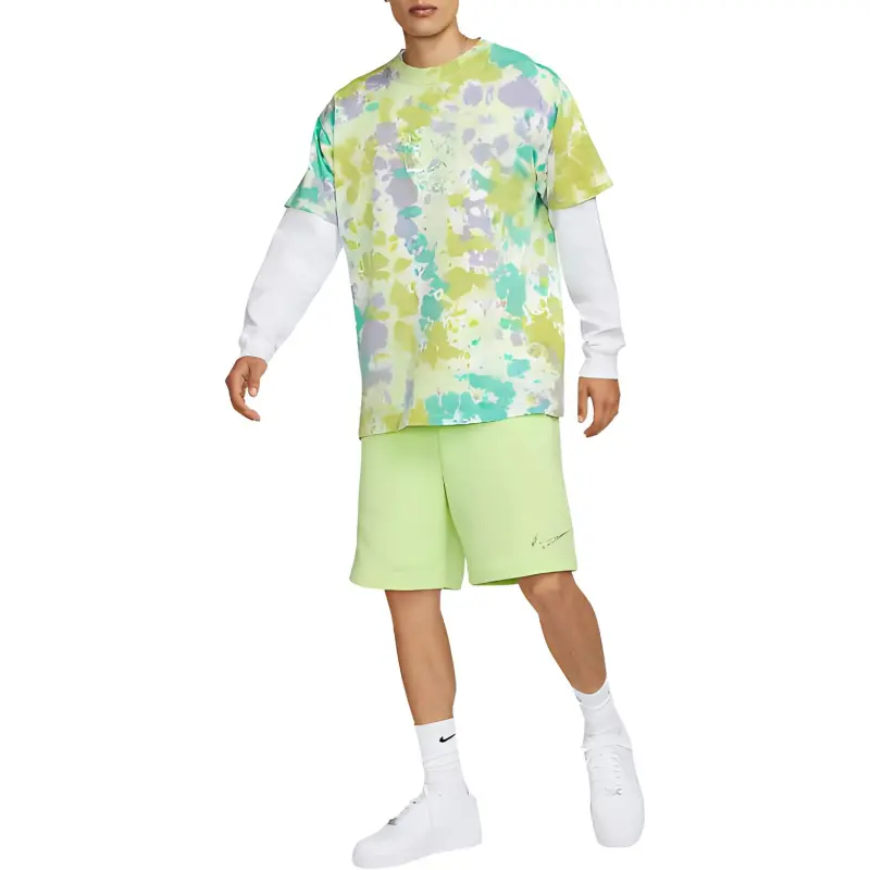 Nike Casual Shorts Men Green Yellow-2