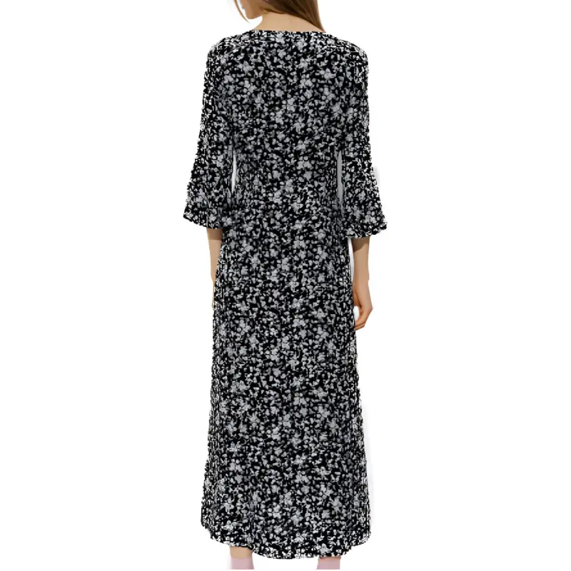 GANNI Floral Printed Button Dress-3