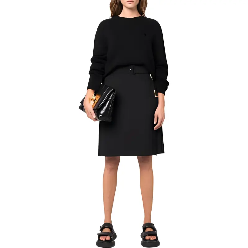 Burberry Belted-Waist Midi Skirt-2
