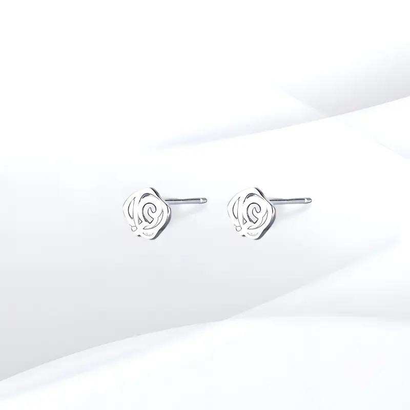 SHEEHHYY S999 Fine Silver Stud Earrings Unisex-2