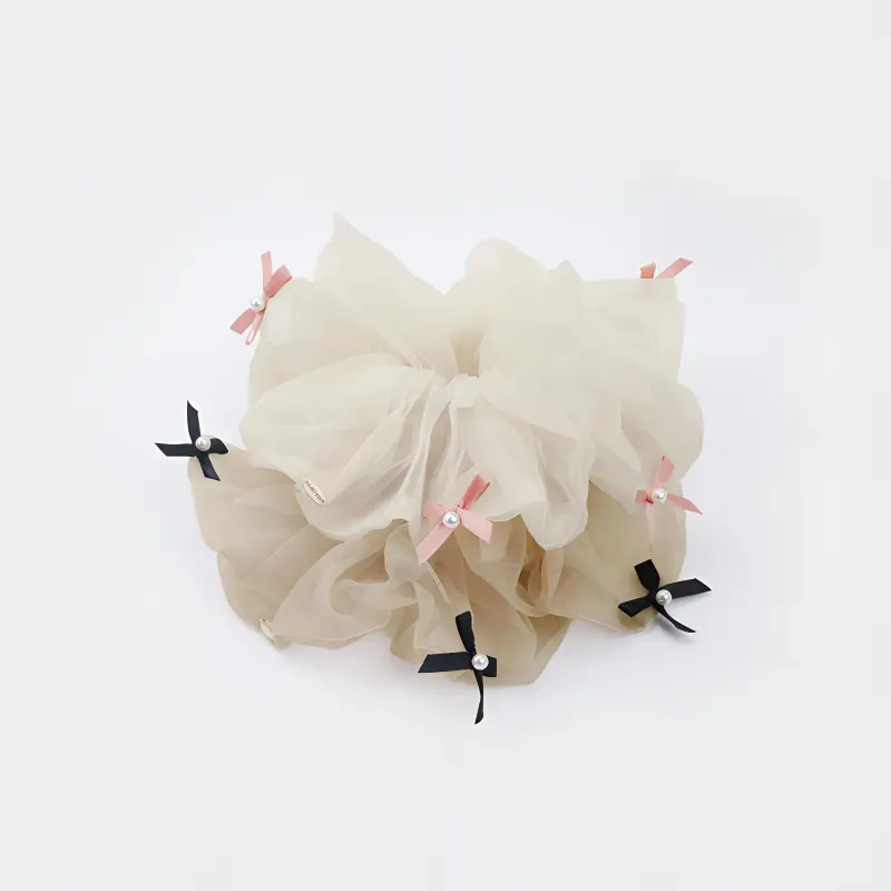 BABYBEI Bowknot Ethereal Girlish Gentle Korean Beige Coffee Hair Accessories Women's-3