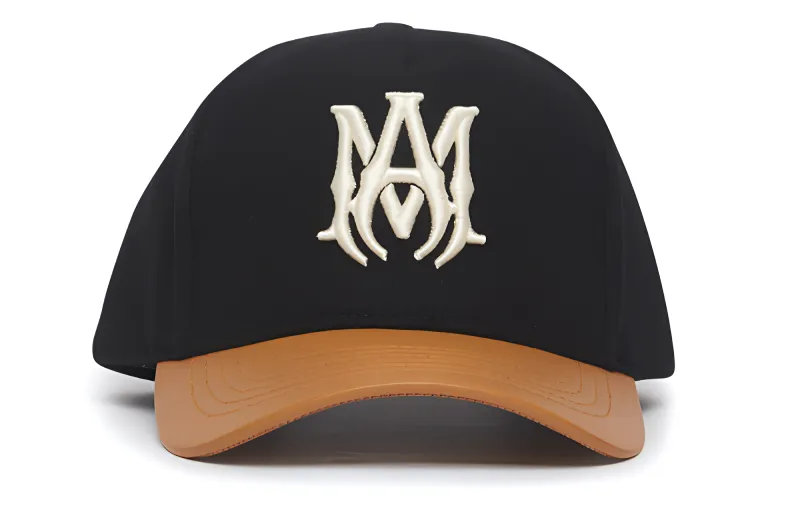 AMIRI Wool Cow Leather Baseball Caps Men's Black-1
