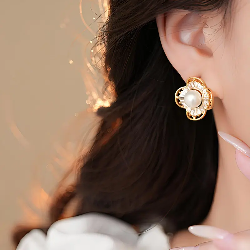 Drejew Copper Stud Earrings Women's-2