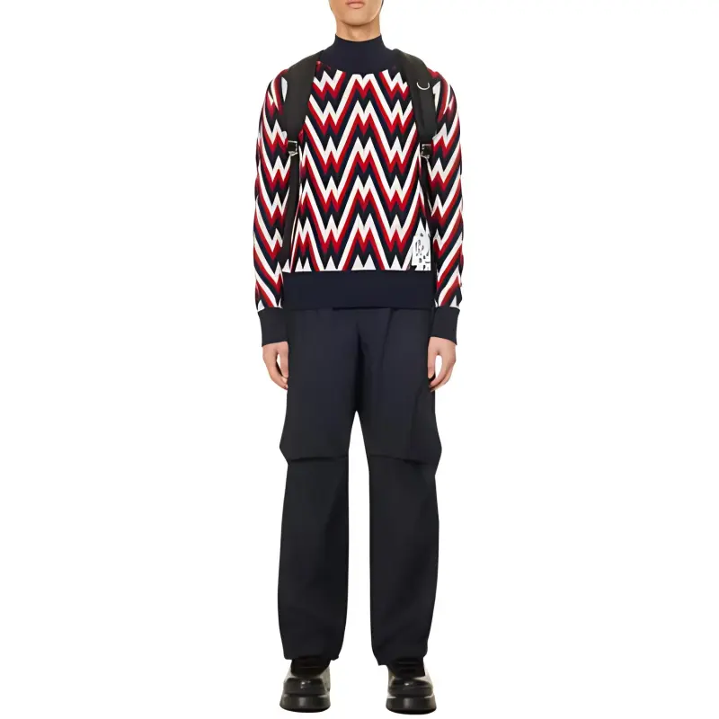 Moncler Sweater Men's Red Black-2