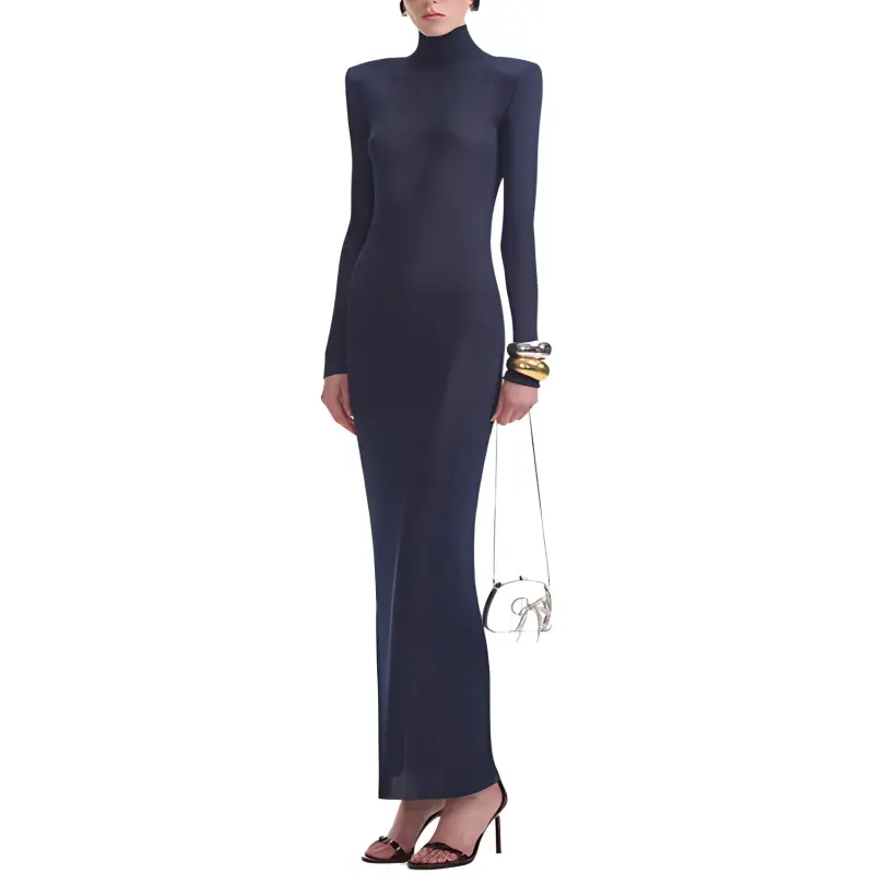 Self portrait Long Sleeved Dress Women's Navy Blue-1