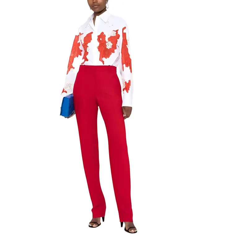 Alexander McQueen FW22 Casual Pants Women's Red-1