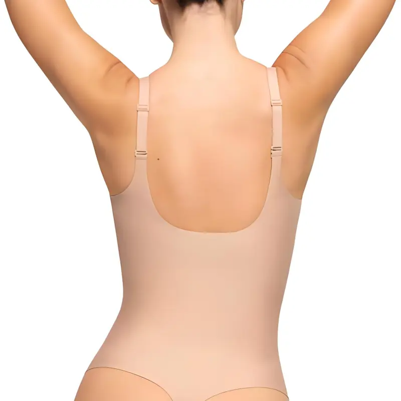 SKIMS BODY UNLINED PLUNGE THONG BODYSUIT Bodysuits Women's CLAY/Clay-2