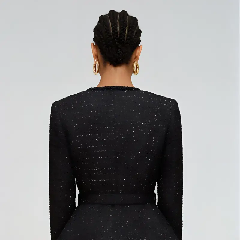 Self portrait SS22 Cropped Coats Women's Black-3