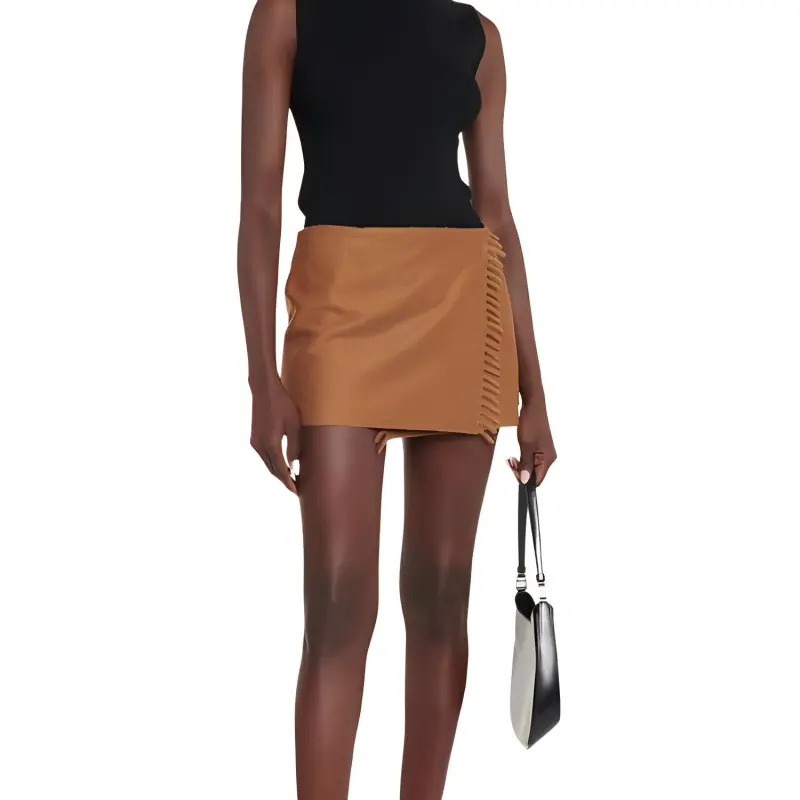 PRADA SS23 Casual Short Skirts Women's Brown-3
