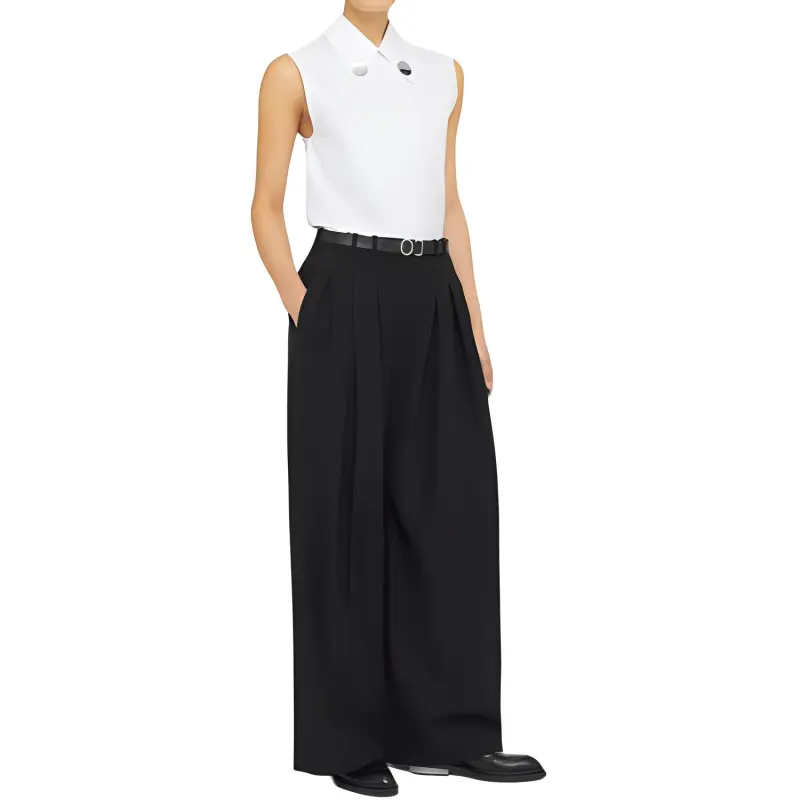 JIL SANDER Belted Pleated Trousers-3