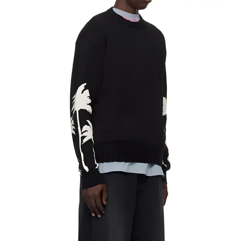 PALM ANGELS Palm Intarsia Crewneck Knitted Jumper-3