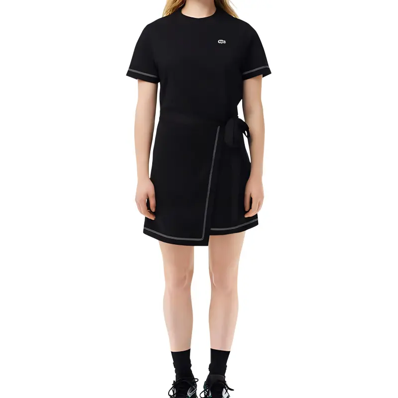 LACOSTE Short Sleeved Dresses Women's Black-1