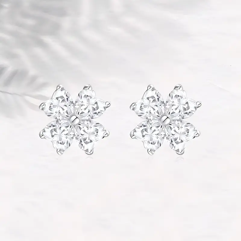 Chongqing Gold Store S925 Silver Stud Earrings Women's Good Luck Confession Record-3