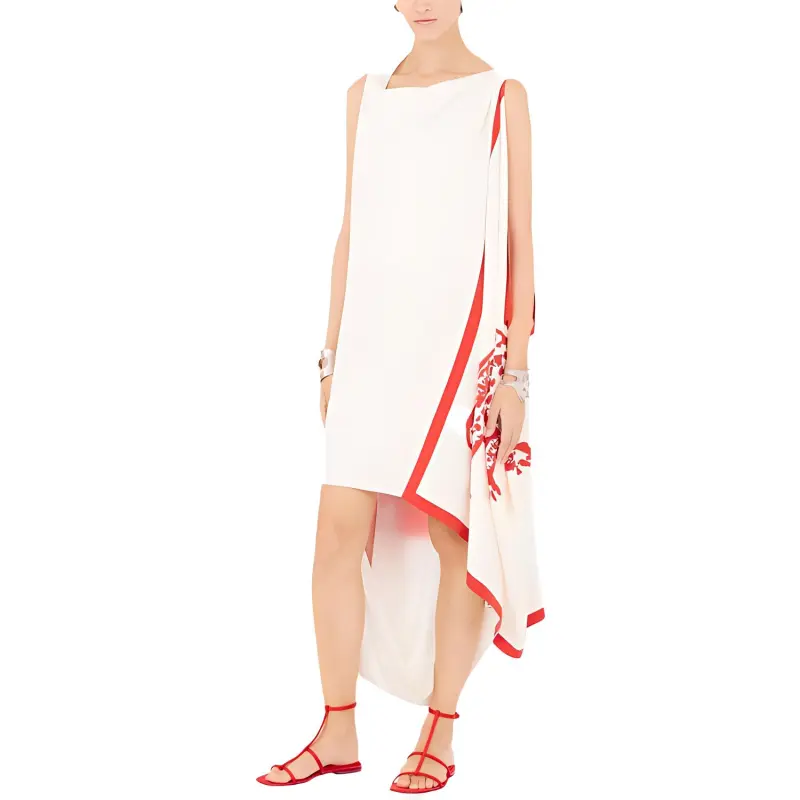 FERRAGAMO Printed Draped Midi Dress-3