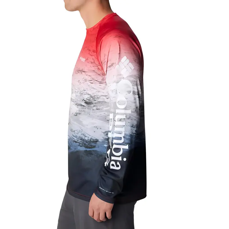 Columbia PFG Super Terminal Tackle T-Shirt Men's Red Firework-2