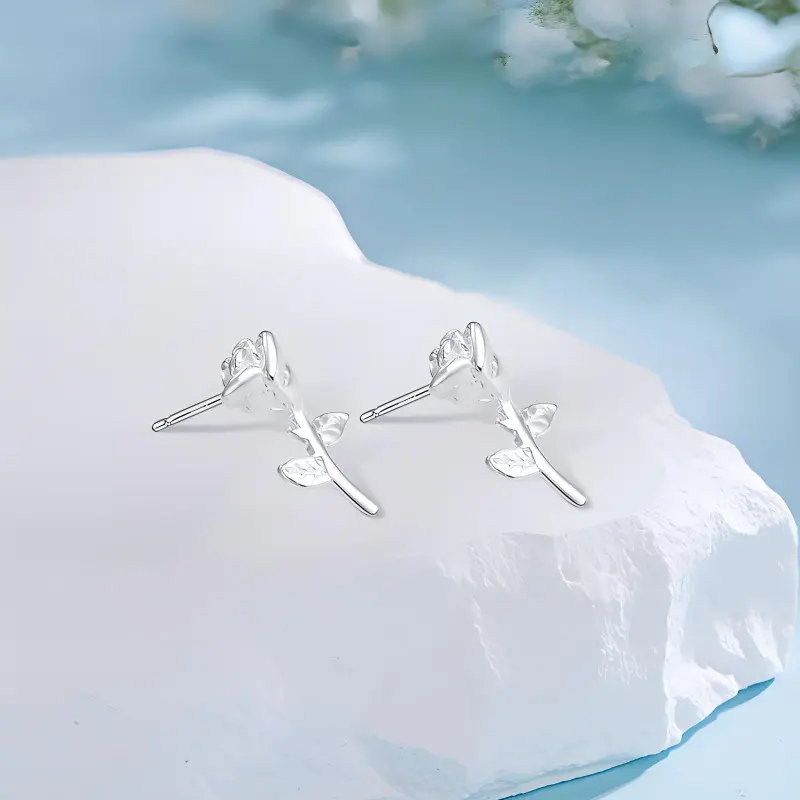 Inkopper Sterling Silver Stud Earrings Women's-3