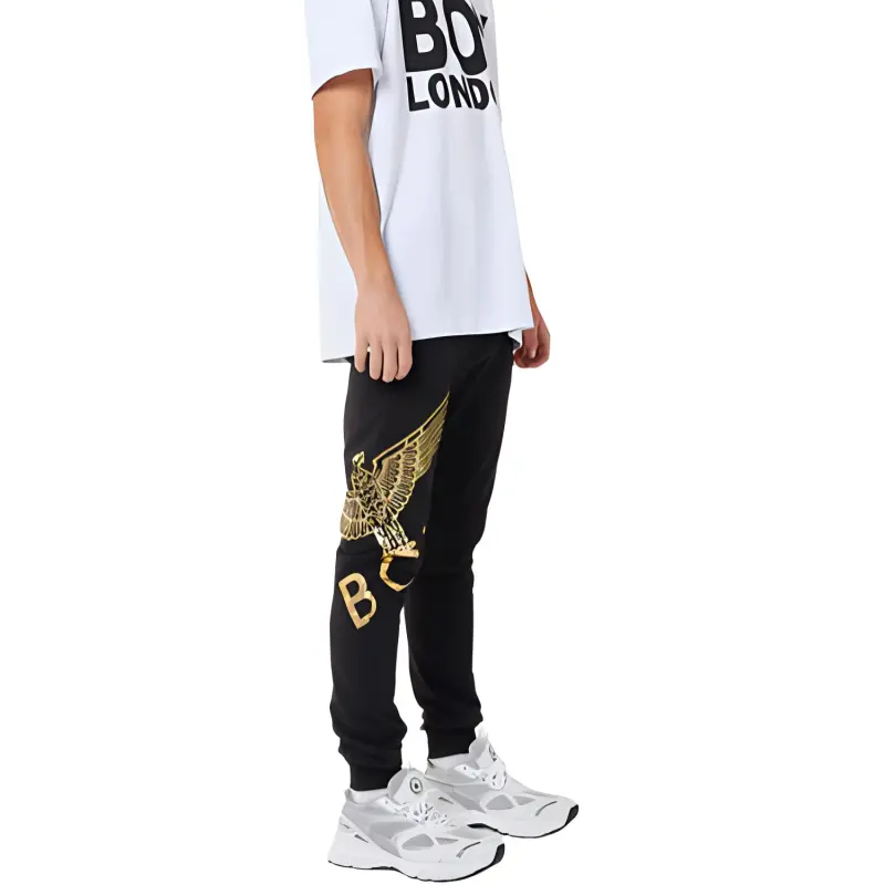 Boy London Casual Pants Unisex Black Gold-1