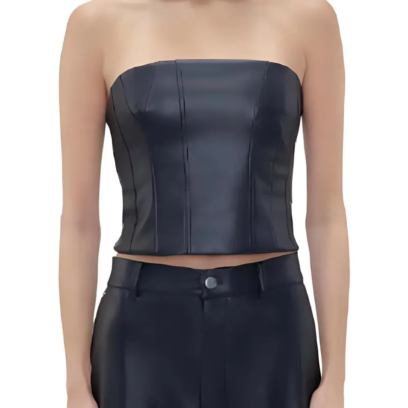 AMIRI Off The Shoulder Vegan Bustier Top-1