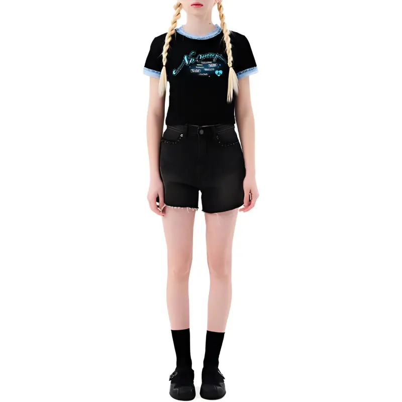 KIRSH Denim Shorts Women's Black-1