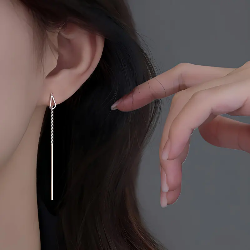 TRVMOE 999 Fine Silver Drop Earrings Women's-1