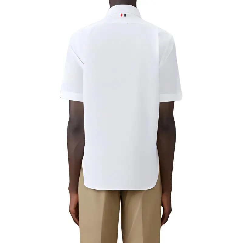 THOM BROWNE Poplin Round Hem Shirt-4