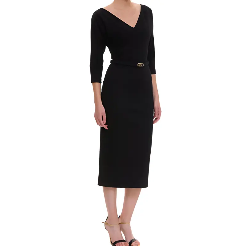 FENDI Long-Sleeved Dresses Women's Black-3