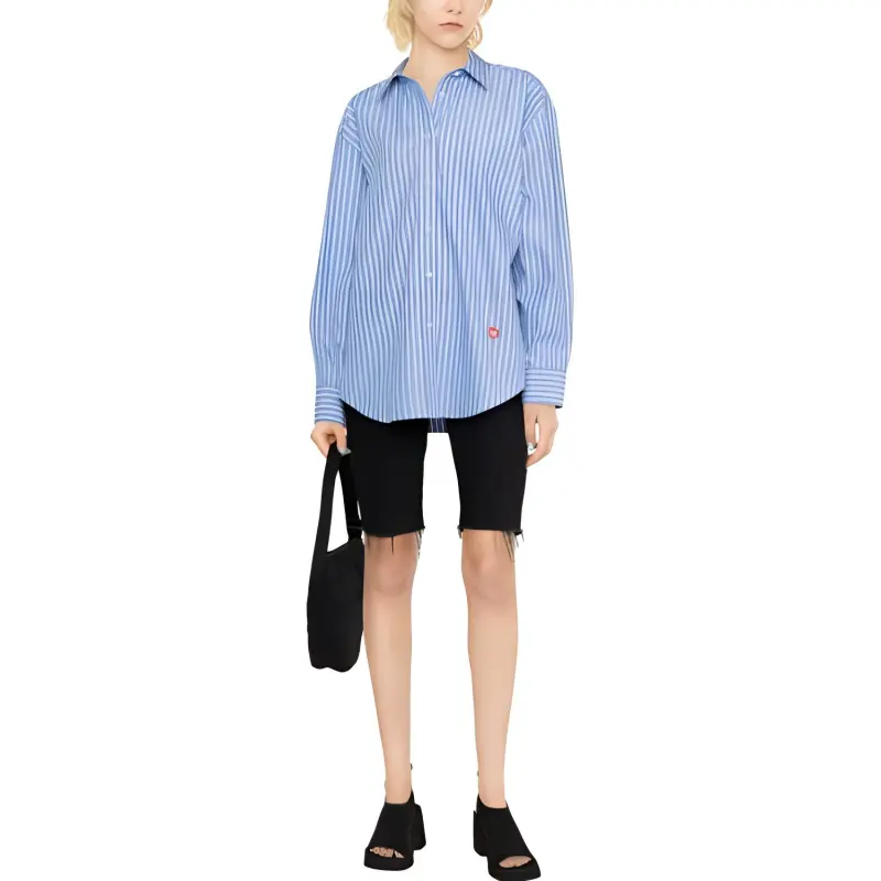 Alexander Wang Logo appliqué Striped Boyfriend Shirt-1