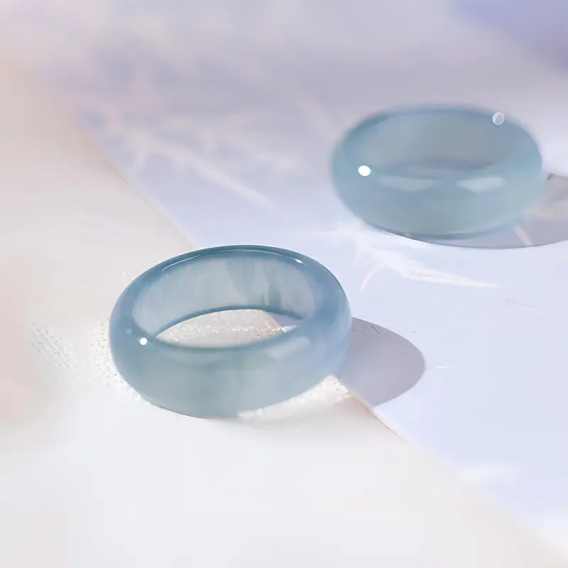 Clear Snow Ice Glutinous Rings Unisex-2