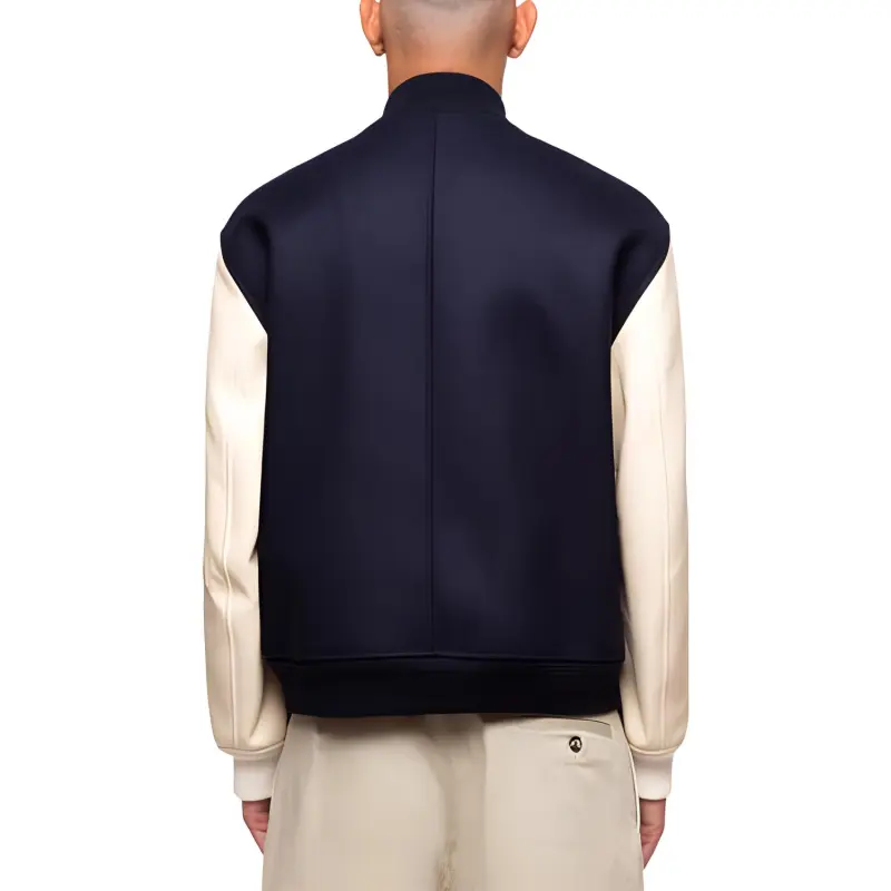 LOEWE Leather Sleeve Bomber Jacket-2