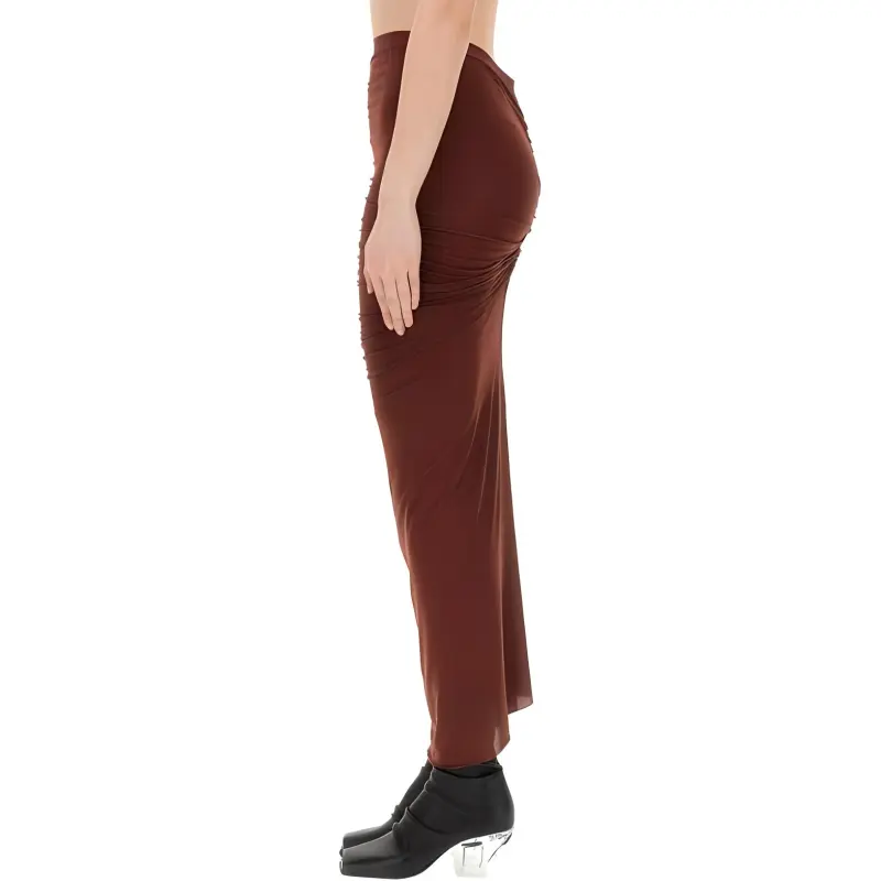 RICK OWENS Shrimp Ruched Maxi Skirt-2