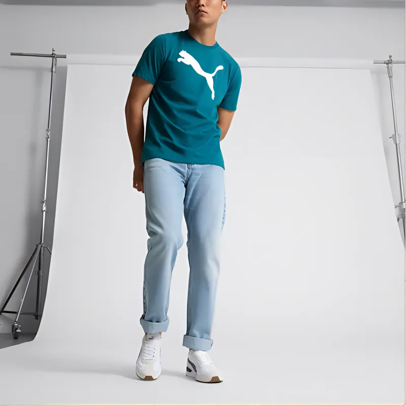 PUMA Essentials Big Cat Men's Tee T-Shirt Men's Thick Blue-5