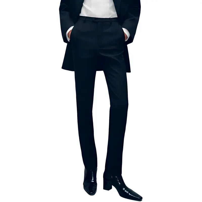 SAINT LAURENT High-Waisted Tuxedo Trousers-2