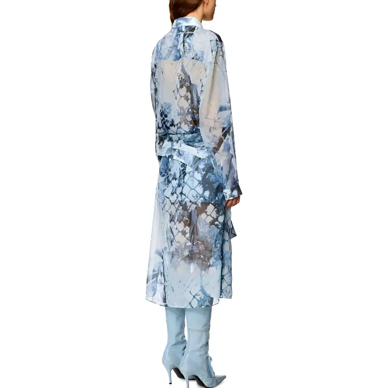 DIESEL Long Sleeved Dress Women's Light Blue-2