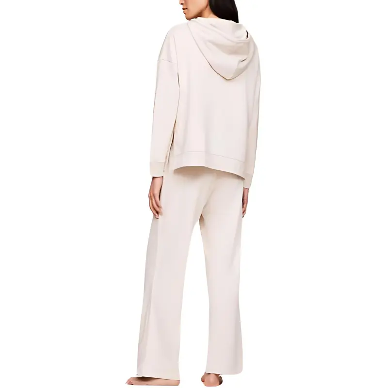 Tommy Hilfiger Th Established Logo Tape Lounge Hoody Sweatshirt Women's Cream-2