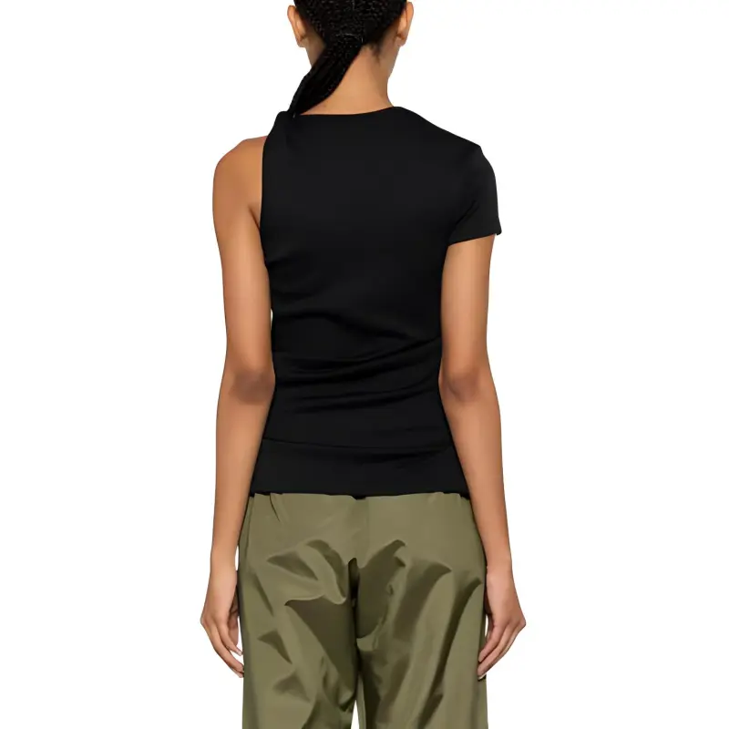 Christopher Esber Cut-Out Detailed Asymmetric Ribbed T-Shirt-3