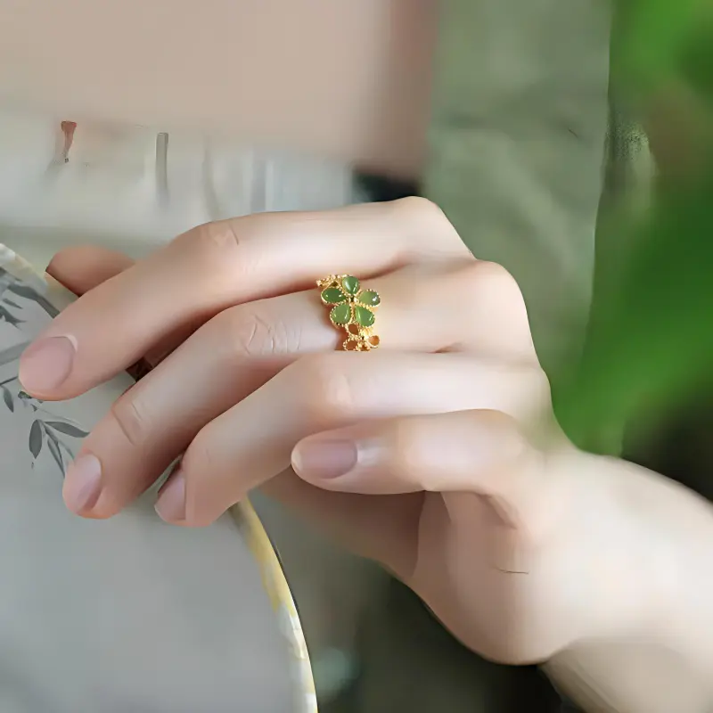 Xiaoyinjiang Hetian Jade Rings Women's Jasper-2