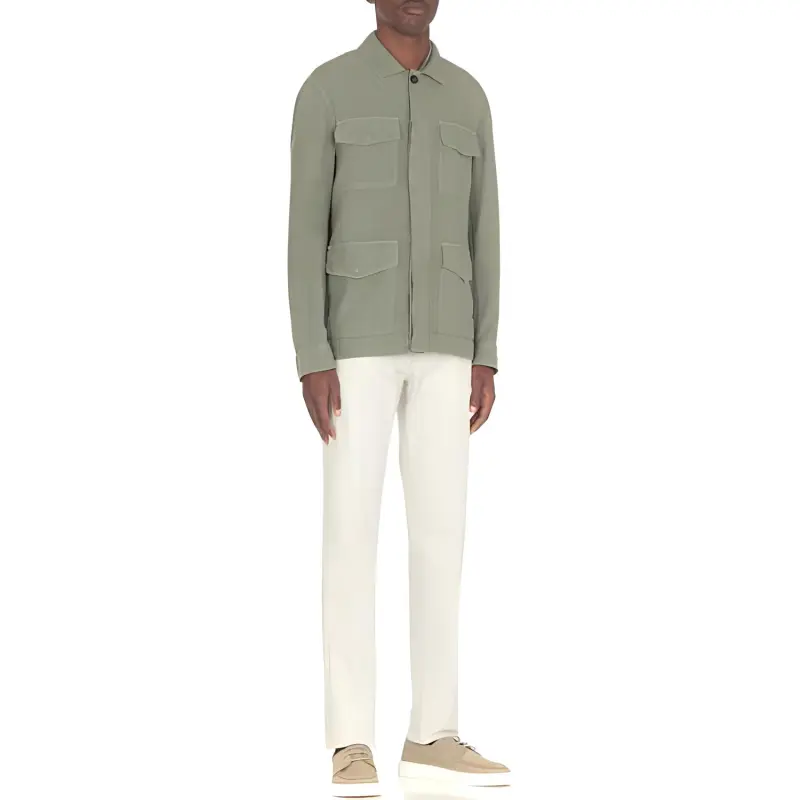 PESERICO Four Pockets Straight Hem Shirt-3