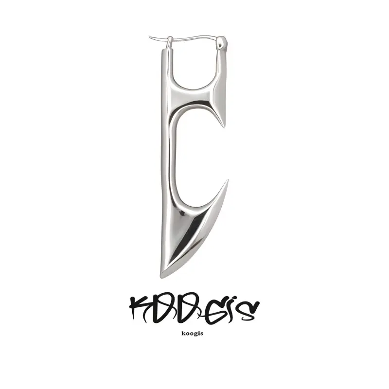 KOOGIS S925 Silver Earrings Men's Silver Gold-4