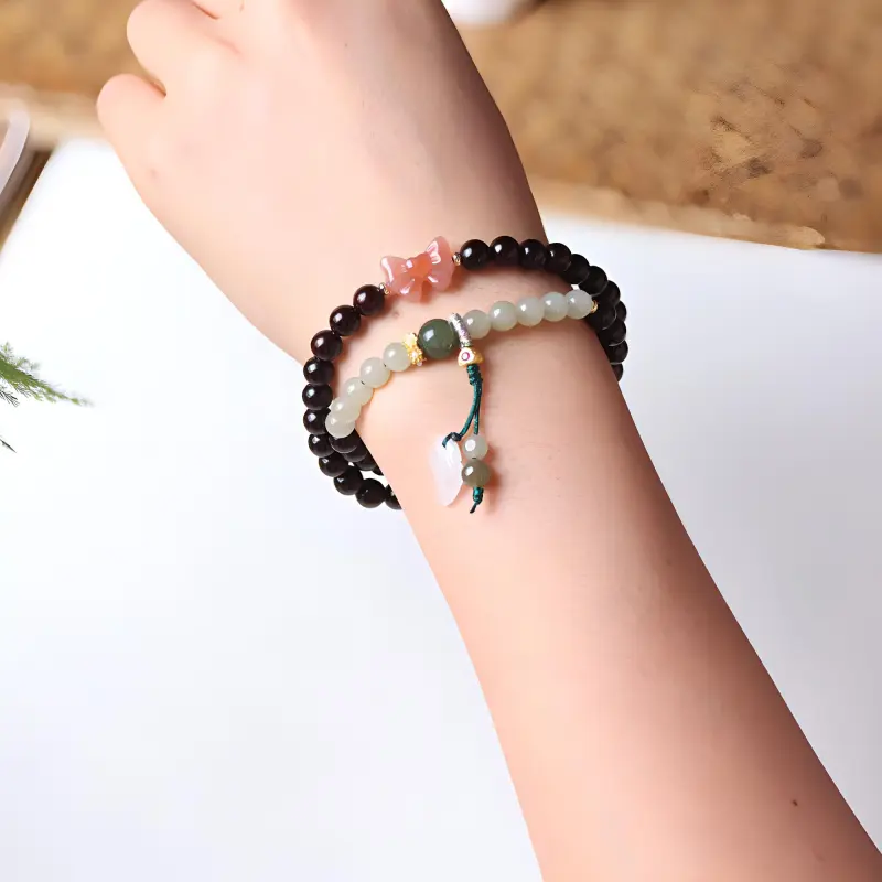 LINKY Laboratory Small Leaf Red Sandalwood Bracelets Unisex-1