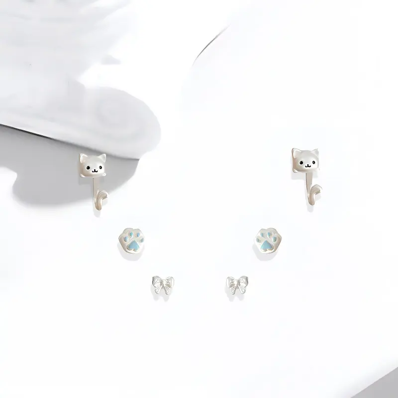 D.K.X S925 Sterling Silver Stud Earrings Unisex-2