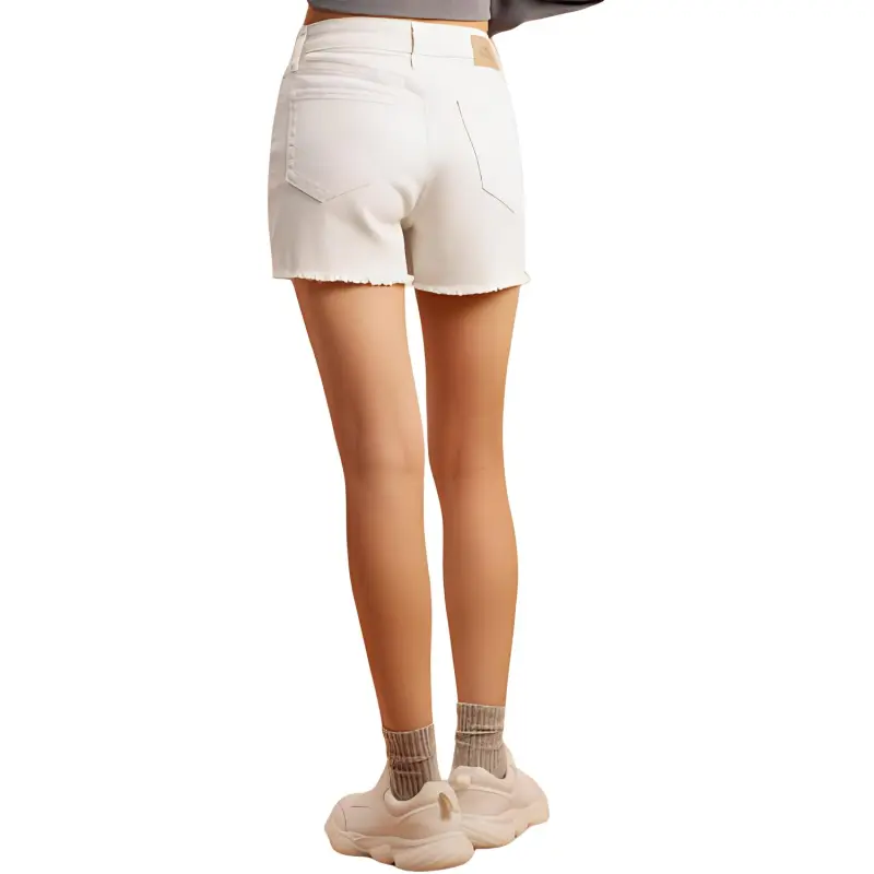 Hollister Denim Shorts Women's Cream-4